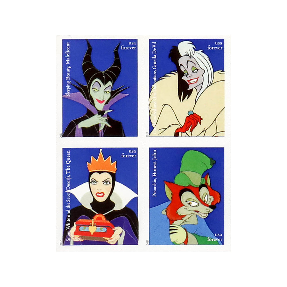 2017 Walt Disney Villains Forever First Class Postage Stamps